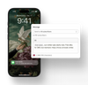 An interface is shown where a user can select who to send SMS messages and what the message will say. Next to that interface is a phone with the SMS message.