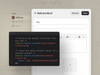 An interface is shown where a user can add a product with a title, description, and media. 